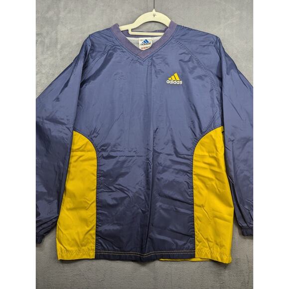 Vintage Adidas Windbreaker Pullover Track Jacket - Men's XL - Blue & Yellow - Picture 2 of 10